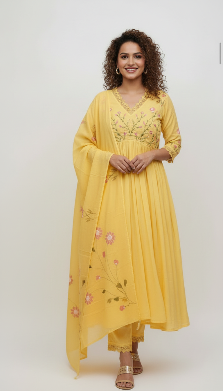 Anarkali Set Sunlit Blossom