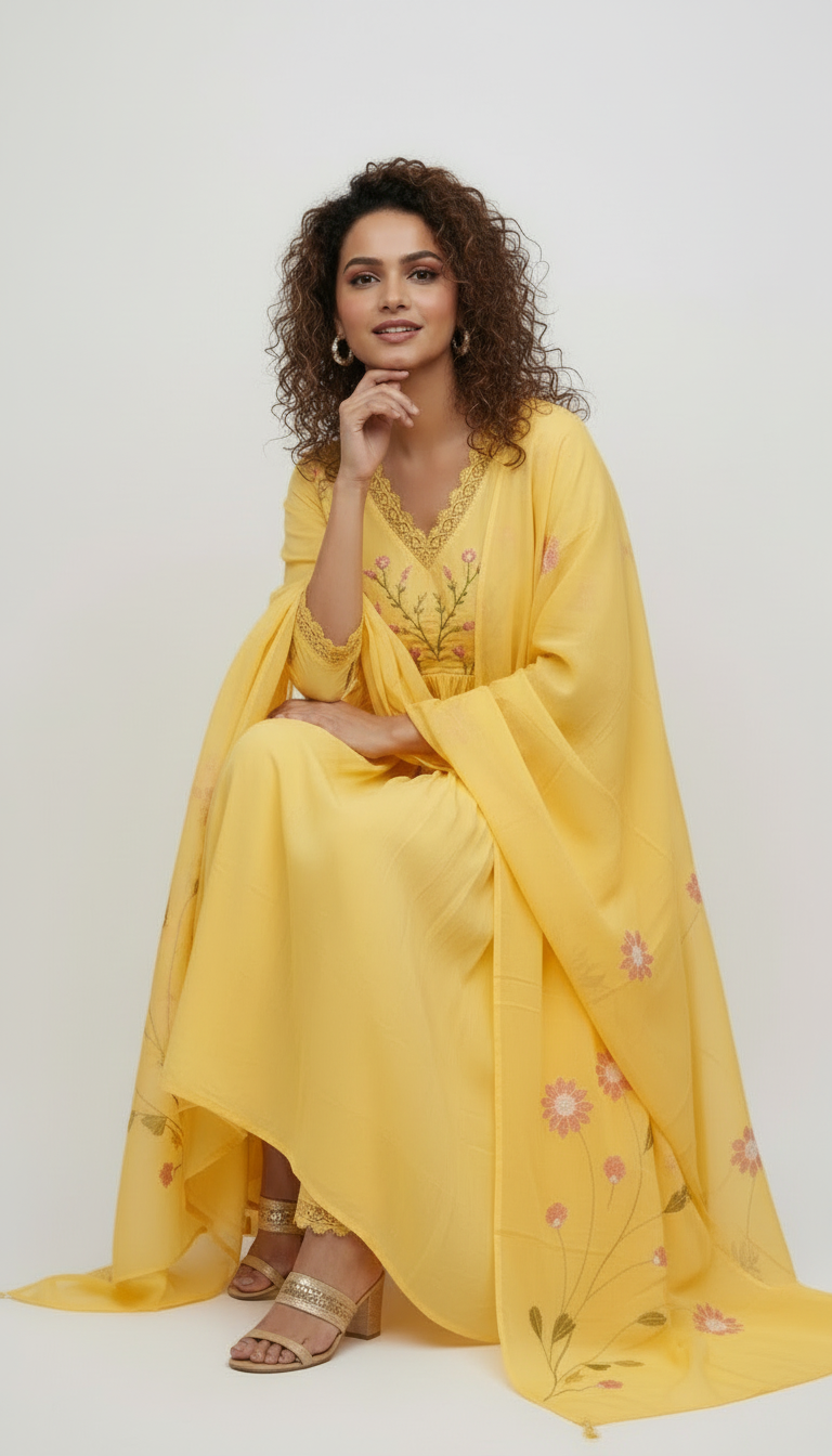 Anarkali Set Sunlit Blossom